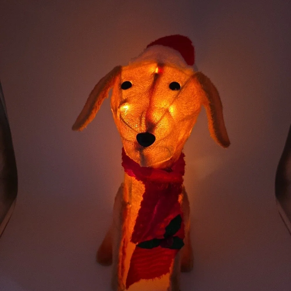 Christmas Holiday Time Dog Light Up Plush Dog Indoor Outdoor Decor 20